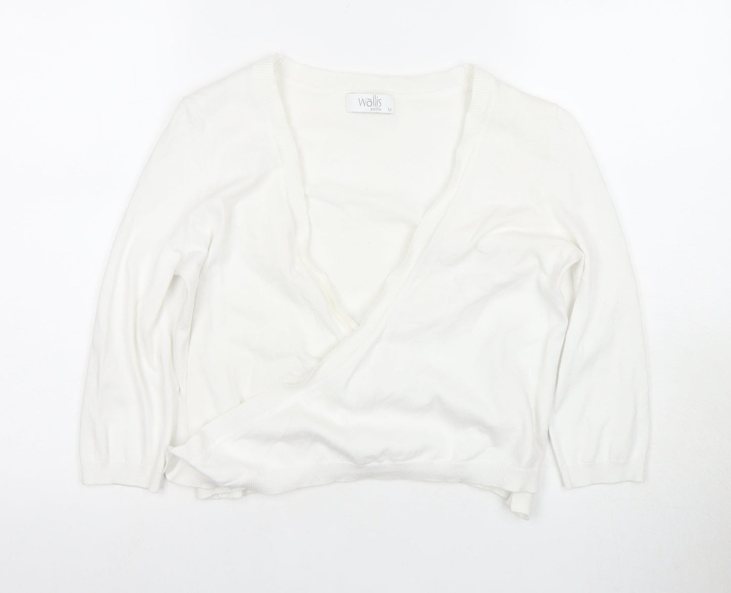 Womens UK Size M Wallis Ivory Wrap Jumper