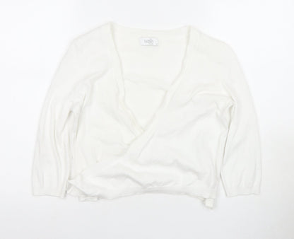 Womens UK Size M Wallis Ivory Wrap Jumper