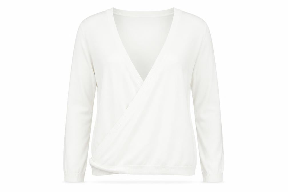 Womens UK Size M Wallis Ivory Wrap Jumper
