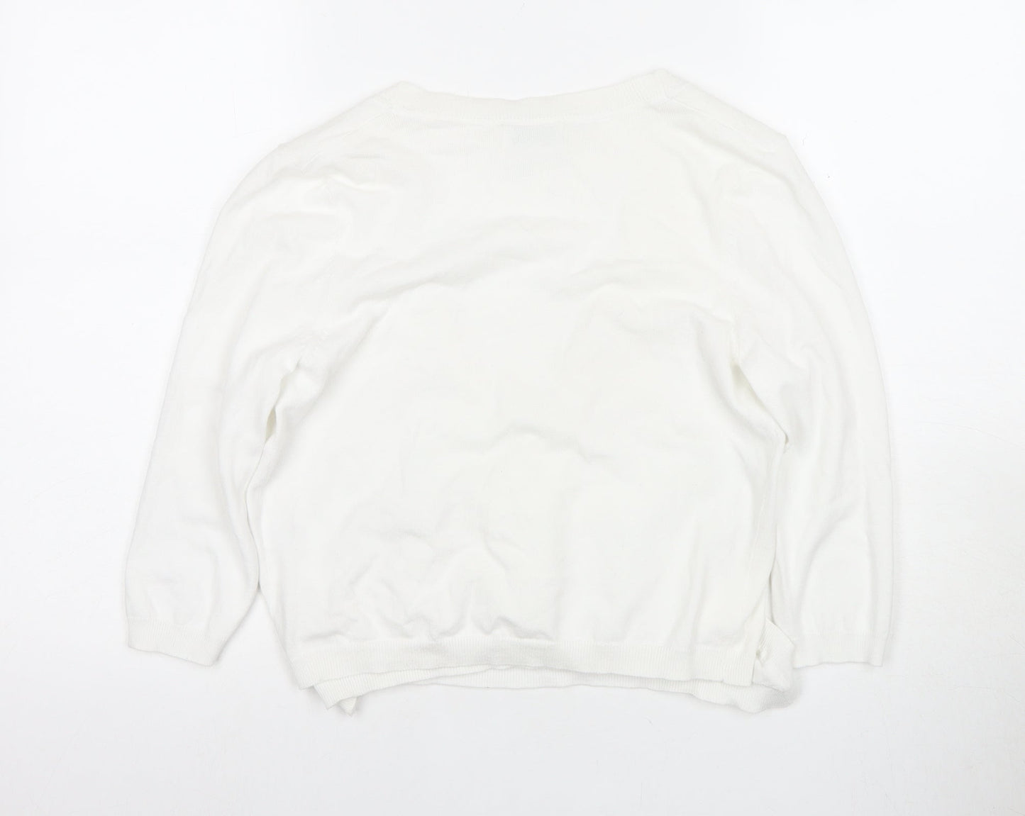 Womens UK Size M Wallis Ivory Wrap Jumper