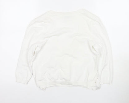 Womens UK Size M Wallis Ivory Wrap Jumper