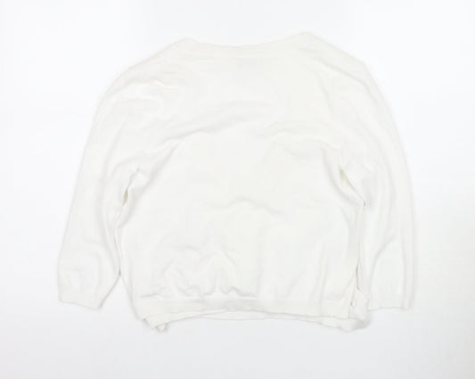 Womens UK Size M Wallis Ivory Wrap Jumper