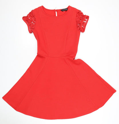 Dorothy Perkins Women's Red Fit & Flare Dress Size 6