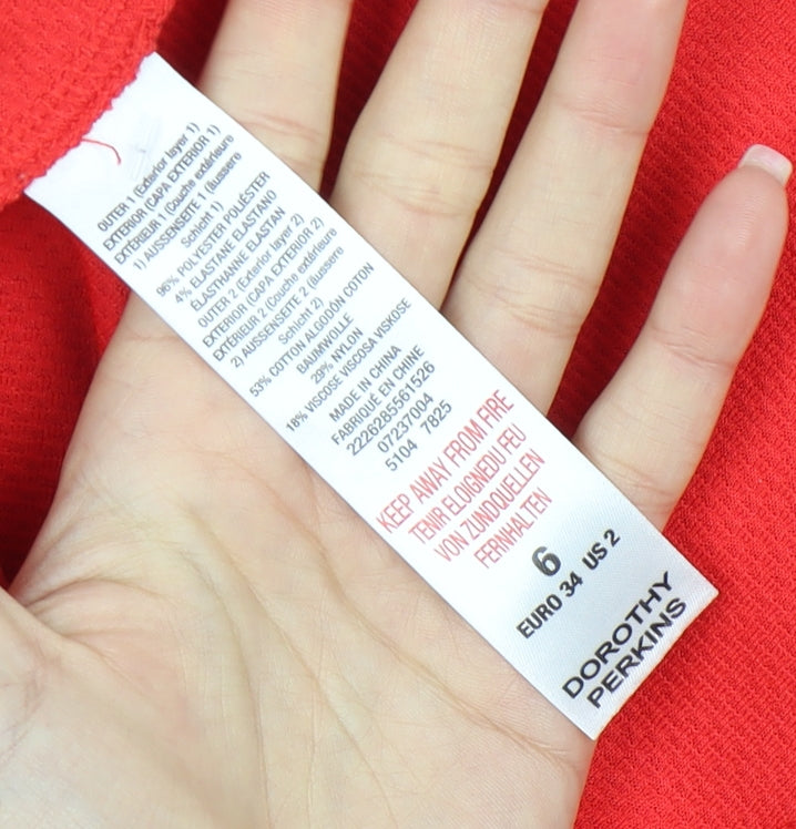 Dorothy Perkins Women's Red Fit & Flare Dress Size 6