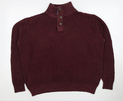 Weatherproof Vintage Men's L Red Henley Jumper