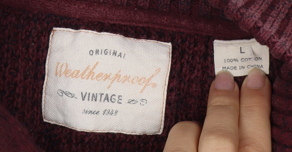 Weatherproof Vintage Men's L Red Henley Jumper