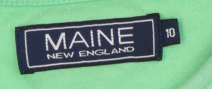 Womens UK Size 10 Maine New England Green Basic T-Shirt
