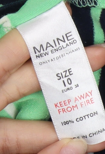 Womens UK Size 10 Maine New England Green Basic T-Shirt