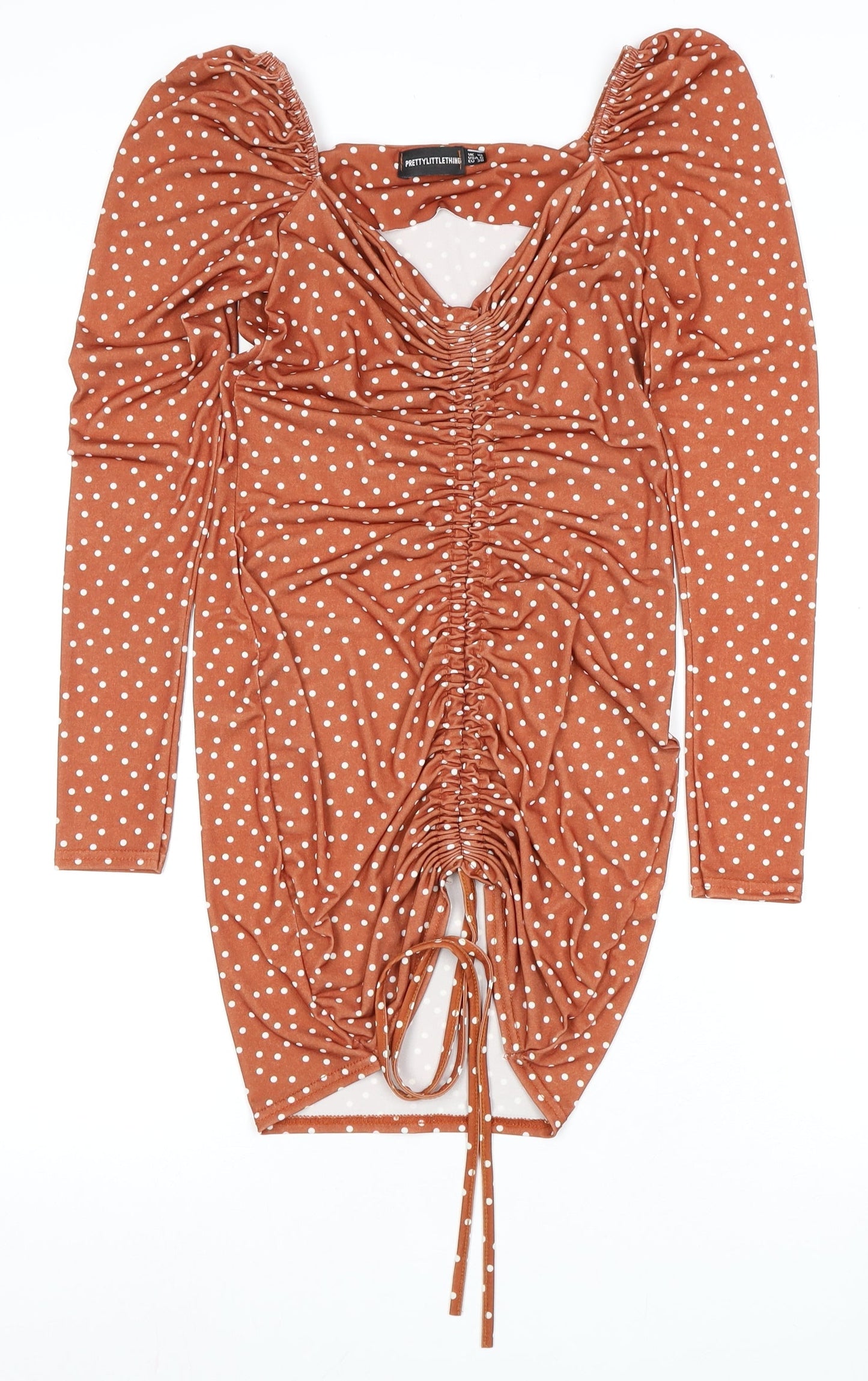 PrettyLittleThing Women's Brown Bodycon Dress Size 10