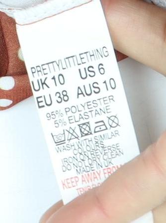 PrettyLittleThing Women's Brown Bodycon Dress Size 10