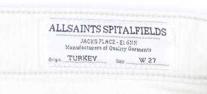 AllSaints Women's Ivory Straight Jeans, Size 27