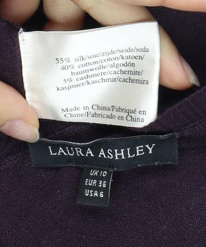 Laura Ashley Women's Purple Cardigan Size 10