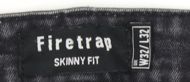 Firetrap Men's Black Skinny Jeans Size 32 Dark Wash