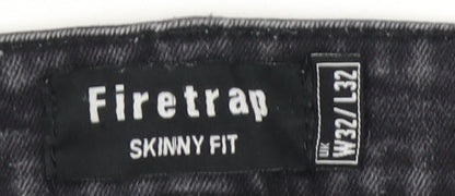 Firetrap Men's Black Skinny Jeans Size 32 Dark Wash