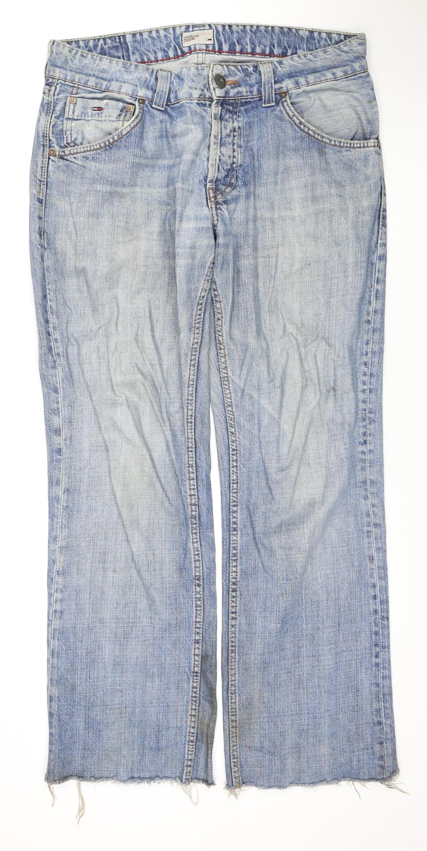 Mens UK Size M Tommy Hilfiger Regular Fit Straight Blue Jeans