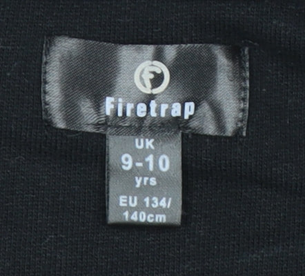 Firetrap Girls Black Full Zip Hoodie 9-10 Years