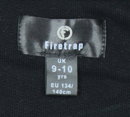 Firetrap Girls Black Full Zip Hoodie 9-10 Years