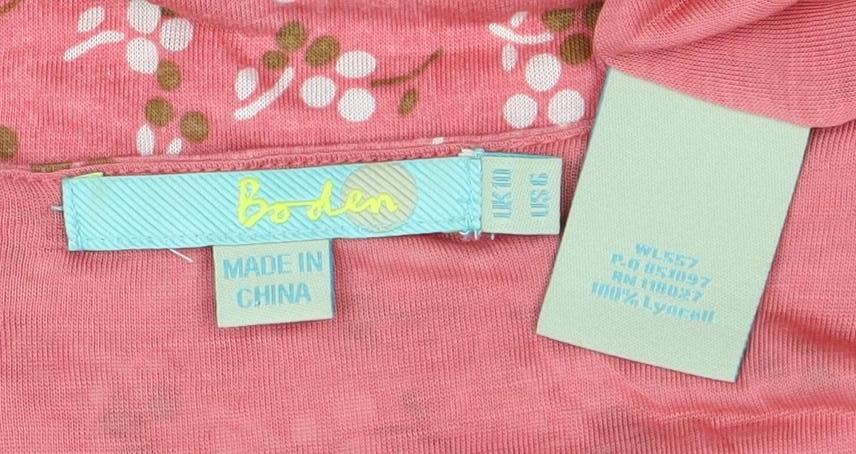 Boden Women's Pink Floral Scoop Neck Tunic Blouse Size 10