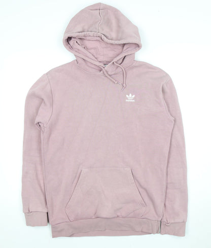 Adidas Unisex Adults Pink Pullover Hoodie, Size S