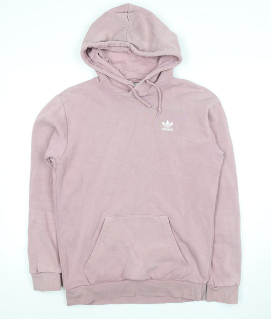 Adidas Unisex Adults Pink Pullover Hoodie, Size S