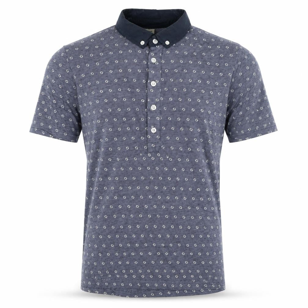Jack & Jones Men's Blue Geometric Polo Shirt M
