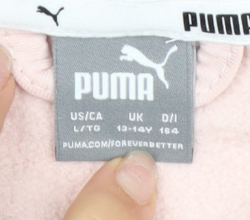 Puma Girls Pink Hoodie Full Zip Logo 13-14 Years