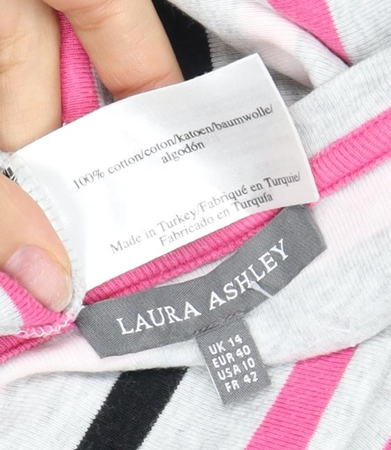 Laura Ashley Women's Striped 3/4 Sleeve T-Shirt, Size 4