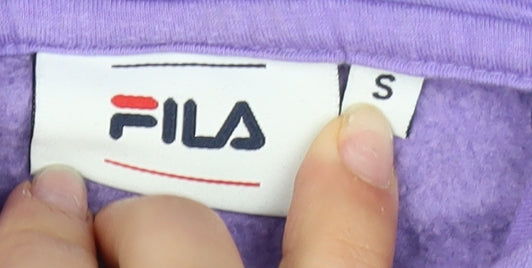 FILA Women's Purple Pullover Hoodie S - Logo Accent