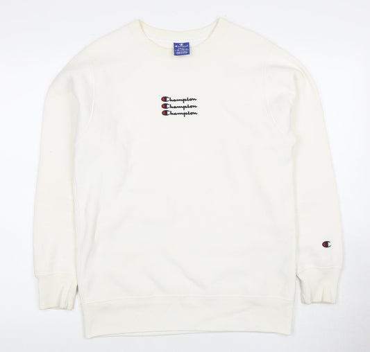 Mens UK Size S Champion White Pullover Sweatshirt