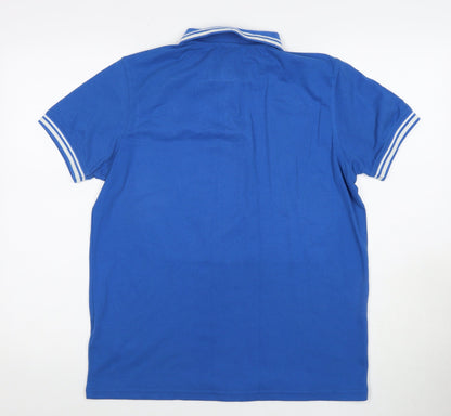 Joma Men's Blue Polo Shirt, Short Sleeve, Size S