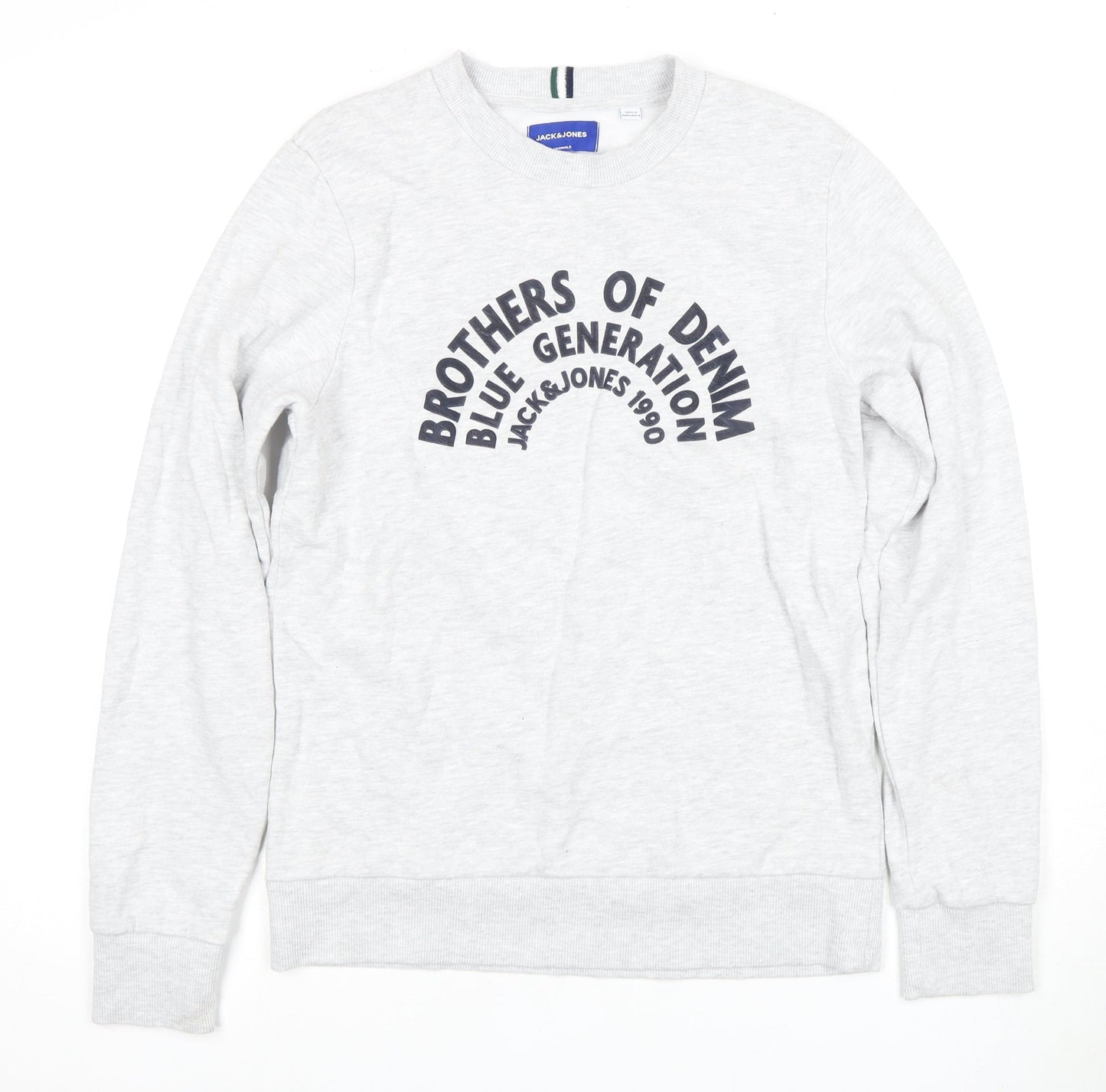 Mens UK Size S JACK & JONES White Pullover Sweatshirt