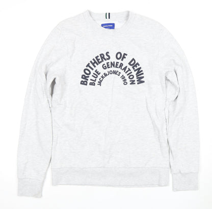 Mens UK Size S JACK & JONES White Pullover Sweatshirt