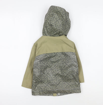 River Island Boys Green Geometric Rain Coat - 12-18 Months