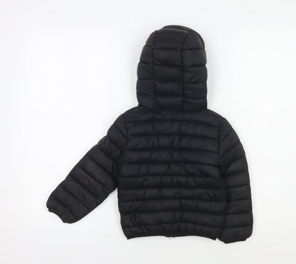 SoulCal & Co Black Boys Puffer Jacket 3-4 Years Hooded
