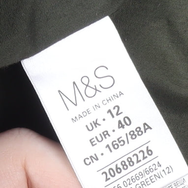 Womens UK Size 12 Marks and Spencer Green Parka Coat