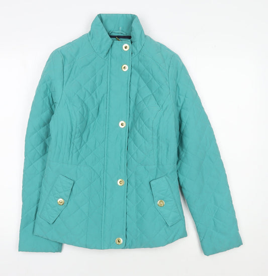 Womens UK Size 8 Marks and Spencer Green Quilted Coat