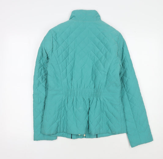 Womens UK Size 8 Marks and Spencer Green Quilted Coat