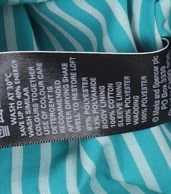 Womens UK Size 8 Marks and Spencer Green Quilted Coat