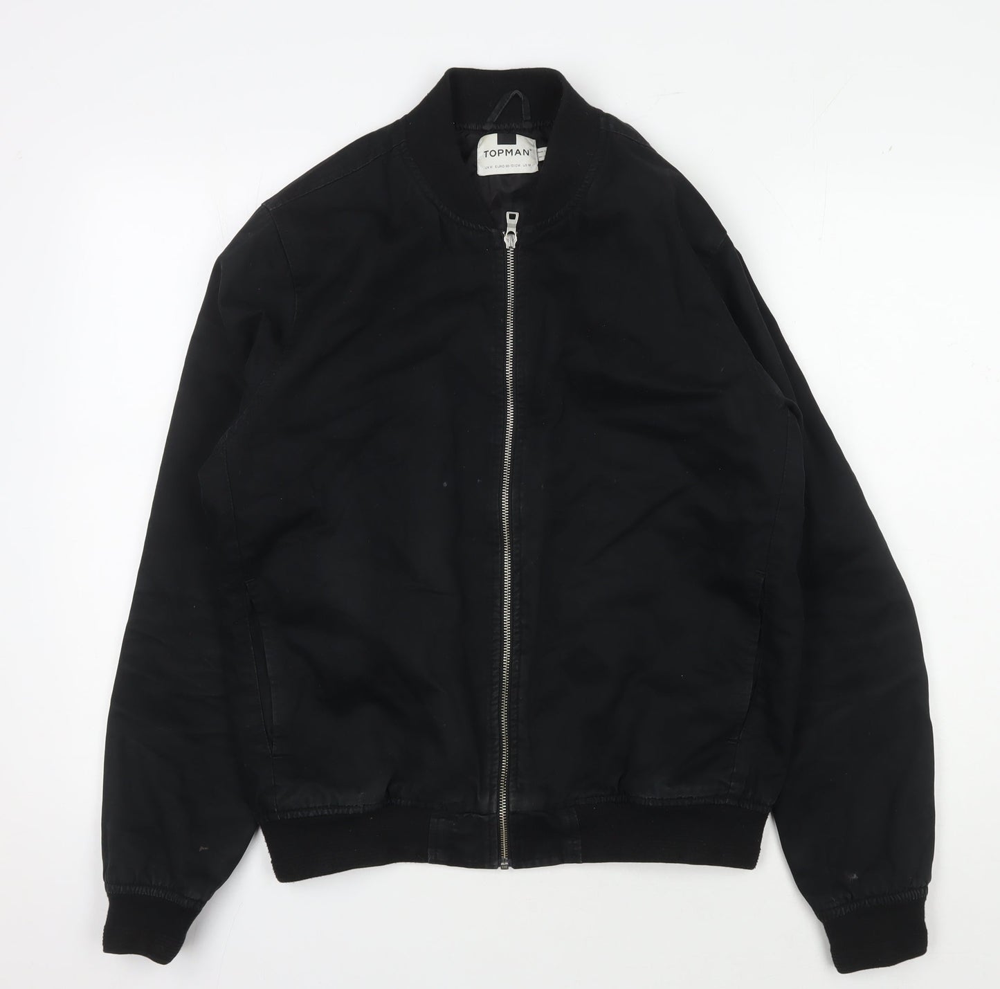 Mens UK Size M Topman Black Bomber Jacket