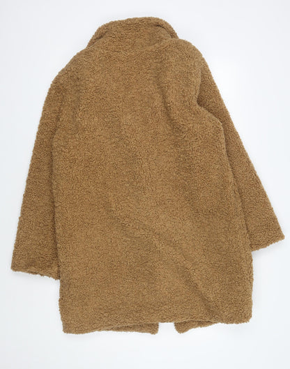 Tenki Women's Brown Fleece Mid-Length Coat S