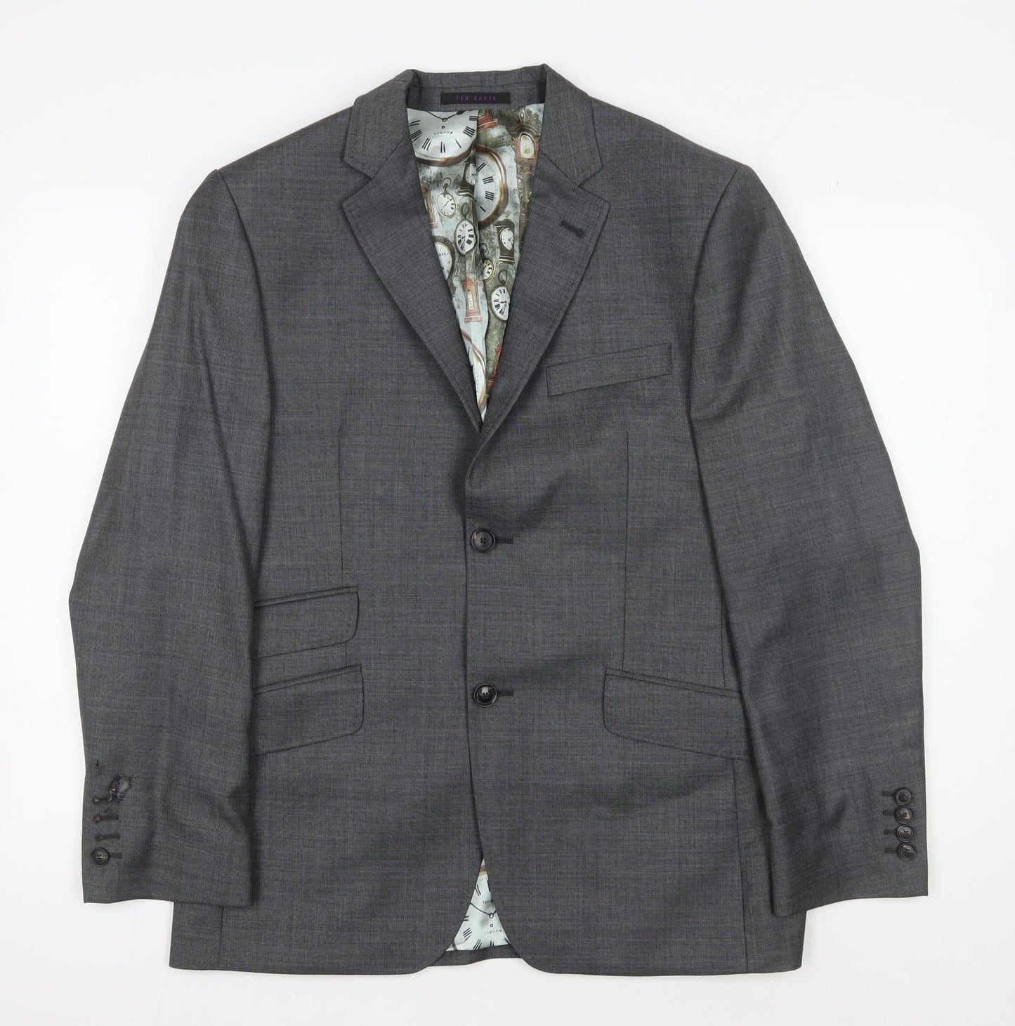 Mens UK Size 38 Ted Baker Regular Grey Suit Jacket