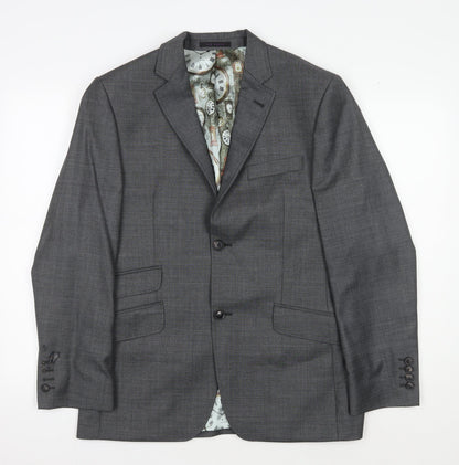 Mens UK Size 38 Ted Baker Regular Grey Suit Jacket
