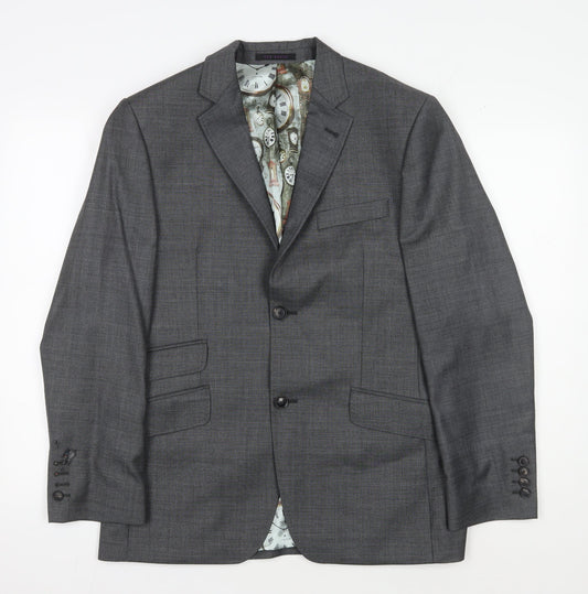 Mens UK Size 38 Ted Baker Regular Grey Suit Jacket