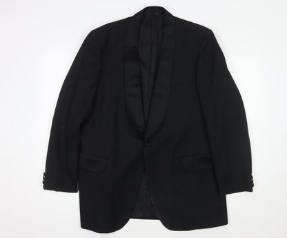 Mens UK Size 42 Moss Bros Regular Black Suit Tuxedo