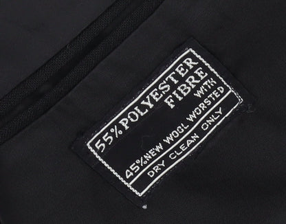 Mens UK Size 42 Moss Bros Regular Black Suit Tuxedo