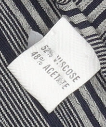 Jasper Conran Unisex Grey Striped Button-Up Shirt L