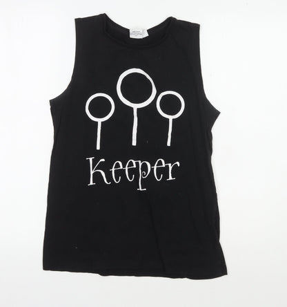Unisex Adults UK Size 10 Harry Potter Black Basic Tank