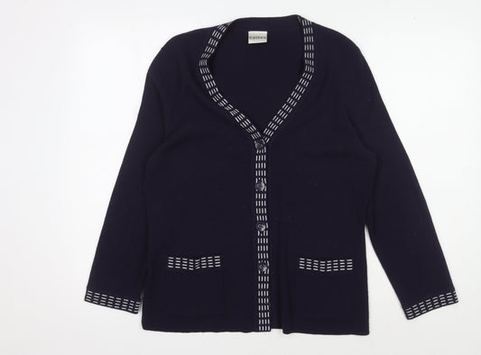 Eastex Women's Black Cardigan, Size 10 - V-Neck, Long Sleeve