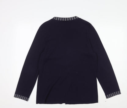 Eastex Women's Black Cardigan, Size 10 - V-Neck, Long Sleeve