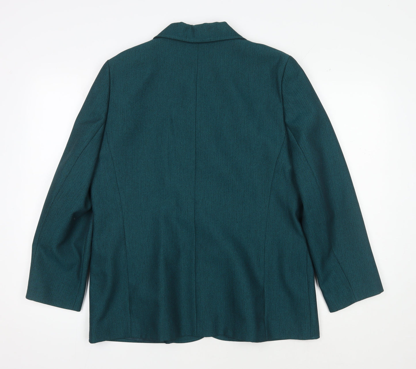 Eastex Women's Green Blazer - Size 14, Herringbone Pattern
